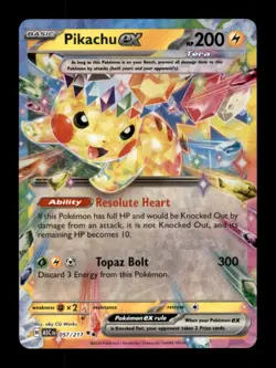 PIKACHU EX 057/217 DOUBLE RARE ASCENDED HEROES POKEMON HOLO NM/M - Image 1