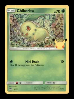 Chikorita 002/025 P McDonald's 25th Anniversary Promos Pokemon Holo - Image 1