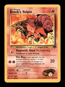 BROCK'S VULPIX NM/M 37/132 UC GYM CHALLENGE POKEMON UNLIMITED - Image 1