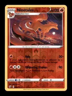 NINETALES 025/192 R REBEL CLASH REVERSE HOLO NM/M - Image 1