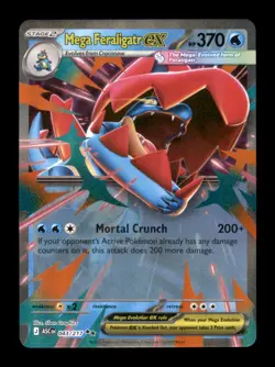 MEGA FERALIGATR EX 043/217 DOUBLE RARE ME: ASCENDED HEROES POKEMON HOLO NM/M - Image 1