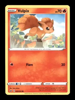 VULPIX 022/202 C SWORD & SHIELD POKEMON LP - Image 1