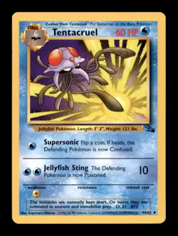 TENTACRUEL 44/62 UC FOSSIL POKEMON UNLIMITED LP - Image 1