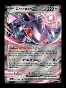 GENESECT EX 067/086/086 HOLO DOUBLE RARE SV: BLACK BOLT POKEMON HOLO NM/M - Image 1