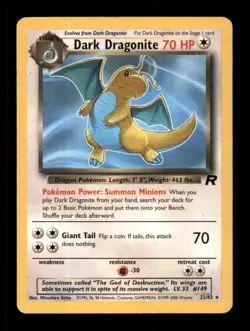 DARK DRAGONITE 22/82 R TEAM ROCKET POKEMON UNLIMITED LP - Image 1
