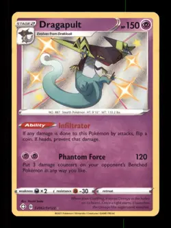 DRAGAPULT SV062/SV122 SHINY RARE SHINING FATES SHINY VAULT POKEMON HOLO LP - Image 1