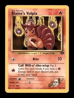 BLAINE'S VULPIX NM/M 66/132 C GYM CHALLENGE POKEMON UNLIMITED - Image 1