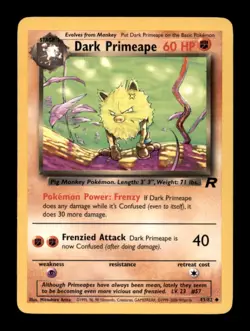 DARK PRIMEAPE 43/82 UC TEAM ROCKET POKEMON UNLIMITED NM/M - Image 1