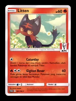 [US Seller] LITTEN 27/214 P KFC STAMPED PROMO POKEMON INDONESIAN NM/M - Image 1