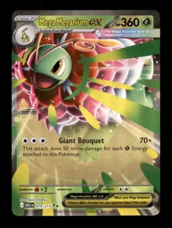MEGA MEGANIUM EX 010/217 DOUBLE RARE ASCENDED HEROES POKEMON HOLO NM/M - Image 1