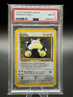 Pokemon TCG Snorlax 11/64 Jungle Set Holo Vintage 1999 WOTC PSA 8 NM-MT - Image 1