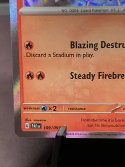 Pokemon TCG Charmander 109/091 SV: Paldean Fates Baby Shiny Holo Rare NM - Image 5