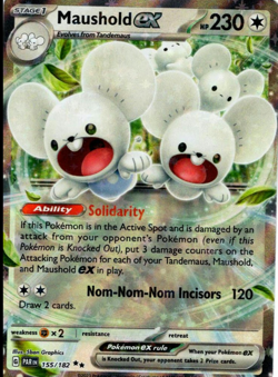 Pokemon Paradox Rift Maushold ex 155/182 Double Rare SV04 TCG Card NM/M - Image 1