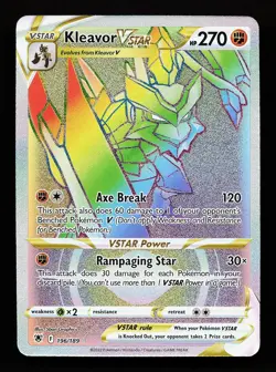 Kleavor VSTAR 196/189 Rainbow Rare Astral Radiance Pokemon Card - Image 1