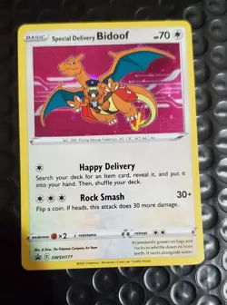 Special Delivery Bidoof SWSH177 Exclusive Pokemon Card Holo Foil Rare Near Mint - Image 1