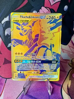 Pokemon TCG SM248 Pikachu & Zekrom GX Tag Team Promo Card NM Condition - Image 1