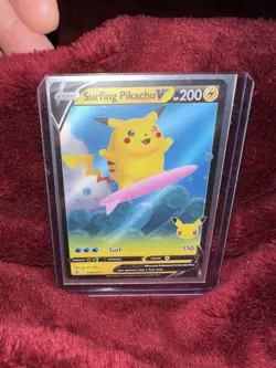 Pokemon Pikachu TCG Surfing v Celebrations Holo Ultra Rare Card 008/025 - Image 1