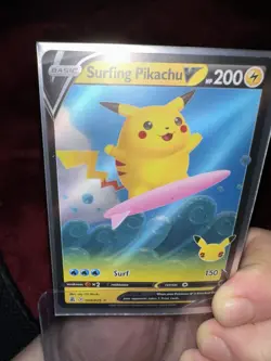 Pokemon Pikachu TCG Surfing v Celebrations Holo Ultra Rare Card 008/025 - Image 3