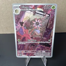 Pokemon TCG Lileep Full Art Illustration Rare Holo Stellar Crown 145/142 Card NM - Image 1