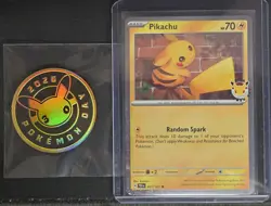 Pikachu (Pokemon Day 2026) MCAP 051/162 Pokemon TCG Card (Cosmos Holo) NM + Coin - Image 1