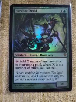 MTG Harabaz Druid FOIL NM Worldwake - Image 1