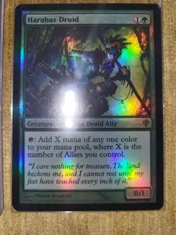 MTG Harabaz Druid FOIL NM Worldwake - Image 3