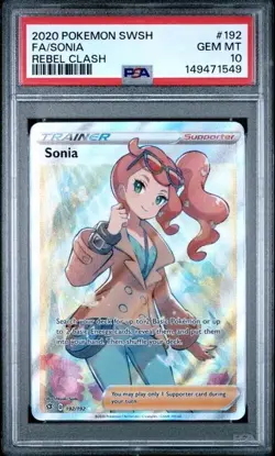 Pokemon Sonia Rebel Clash Full Art Trainer #192 PSA 10 Gem Mint - Image 1