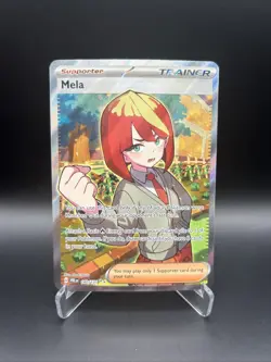 Pokemon TCG Mela 140/131 Prismatic Evolutions Ultra Rare Full Art Trainer - Image 1