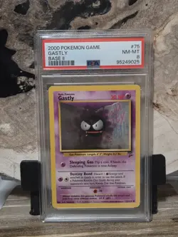 Pokemon PSA 8 NM-MT Gastly 75/130 Base Set 2 Common - Image 1