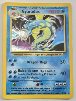 1999 Pokemon Base Set Holo Gyarados 6/102 Rare - Image 1