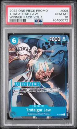 PSA 10 Trafalgar Law Winner P-009 Tournament Pack Vol.1 One Piece Promo - Image 1