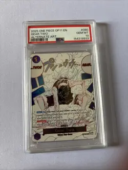 One Piece 2025 English OP11-080 Gear Two Alternative Art PSA 10 Monkey D Luffy - Image 1