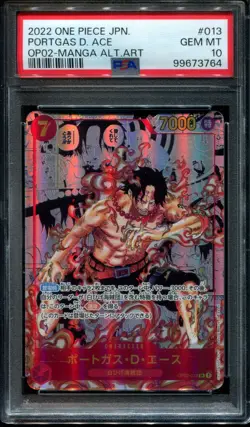 PSA 10 Portgas D "Ace" Alternate Alt Art Magna OP02-013 One Piece Japanese Card - Image 1
