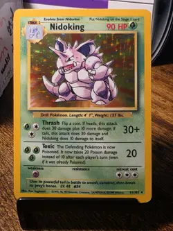 1x Lp Nidoking Holo Rare Pokemon Card - 11/102 Base Set 1999 WOTC Vintage - Image 1