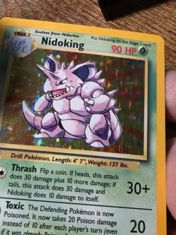 1x Lp Nidoking Holo Rare Pokemon Card - 11/102 Base Set 1999 WOTC Vintage - Image 5