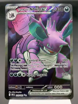 Team Rocket’s Nidoking ex 216/182 - Full Art - Destined Rivals Pokemon Card MINT - Image 1