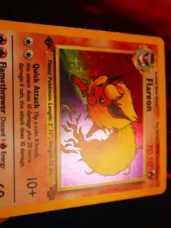 MP (1st ed) Pokemon FLAREON Card JUNGLE Set 3/64 Holo Rare First Edition WOTC - Image 4