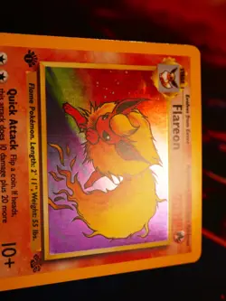 MP (1st ed) Pokemon FLAREON Card JUNGLE Set 3/64 Holo Rare First Edition WOTC - Image 5