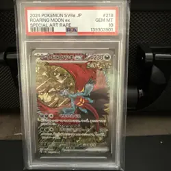PSA 10 Roaring Moon ex SAR 218/187 Terastal Festival sv8a Pokemon Card Japanese - Image 1