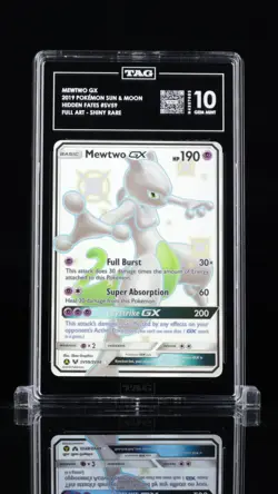 2019 POKEMON SUN & MOON HIDDEN FATES #SV59 FULL ART/MEWTWO GX TAG 10 - Image 1