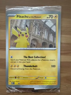 In Hand - Pikachu At The Museum Pokemon Card Oversize - Natural History Museum - Image 1