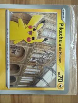 In Hand - Pikachu At The Museum Pokemon Card Oversize - Natural History Museum - Image 3