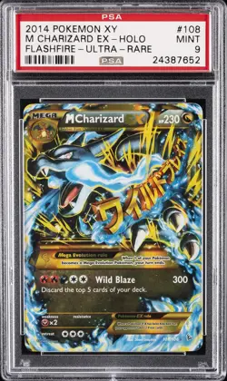 2014 POKEMON XY FLASHFIRE ULTRA RARE #108 M CHARIZARD EX PSA 9 - Image 1
