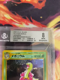 Pokemon Card Meganium Meganie Neo Genesis Holo Gsnw Japanese BGS Beckett 8 - Image 4
