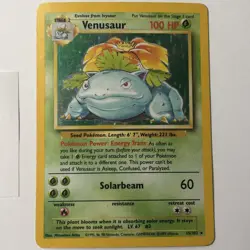 Pokemon Cards Venusaur 15/102 Base Set Unlimited Holo Holo Rare - Image 3