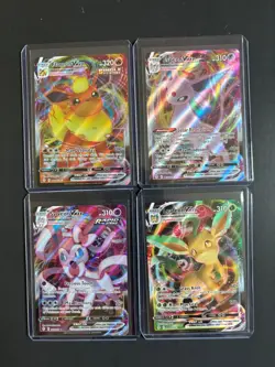 Pokemon TCG 2021 Evolving Skies Flareon Vmax, Espeon Vmax, and More Lot of 4 NM - Image 1