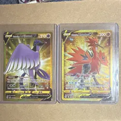 Pokemon TCG Galarian Articuno V Galarian Zapdos V Holo Card Lot English - Image 1