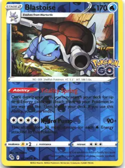 Blastoise 017/078 Holo Rare Pokemon GO Pokemon Reverse Holo Lightly Played - Image 1