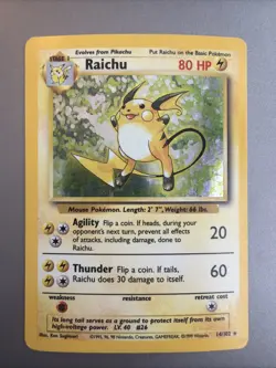 Raichu - 14/102 - Base Set - Holo Rare - Pokemon - Vintage - WOTC - 1999 - Image 2