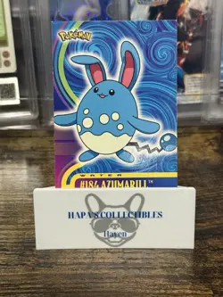 LP AZUMARILL #184 - BLUE LOGO - NON-HOLO - JOHTO TOPPS POKEMON CARD - Image 1